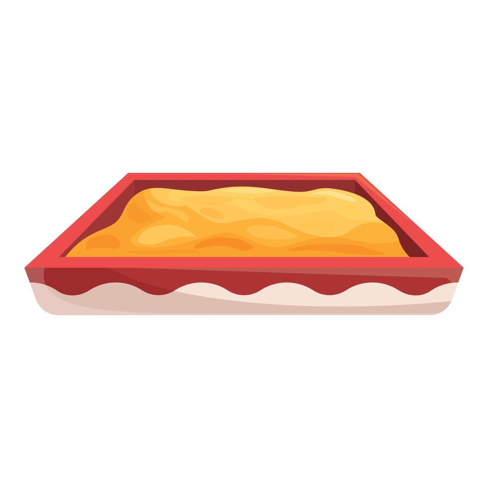 Red sandbox full of sand providing fun activities for kids vector