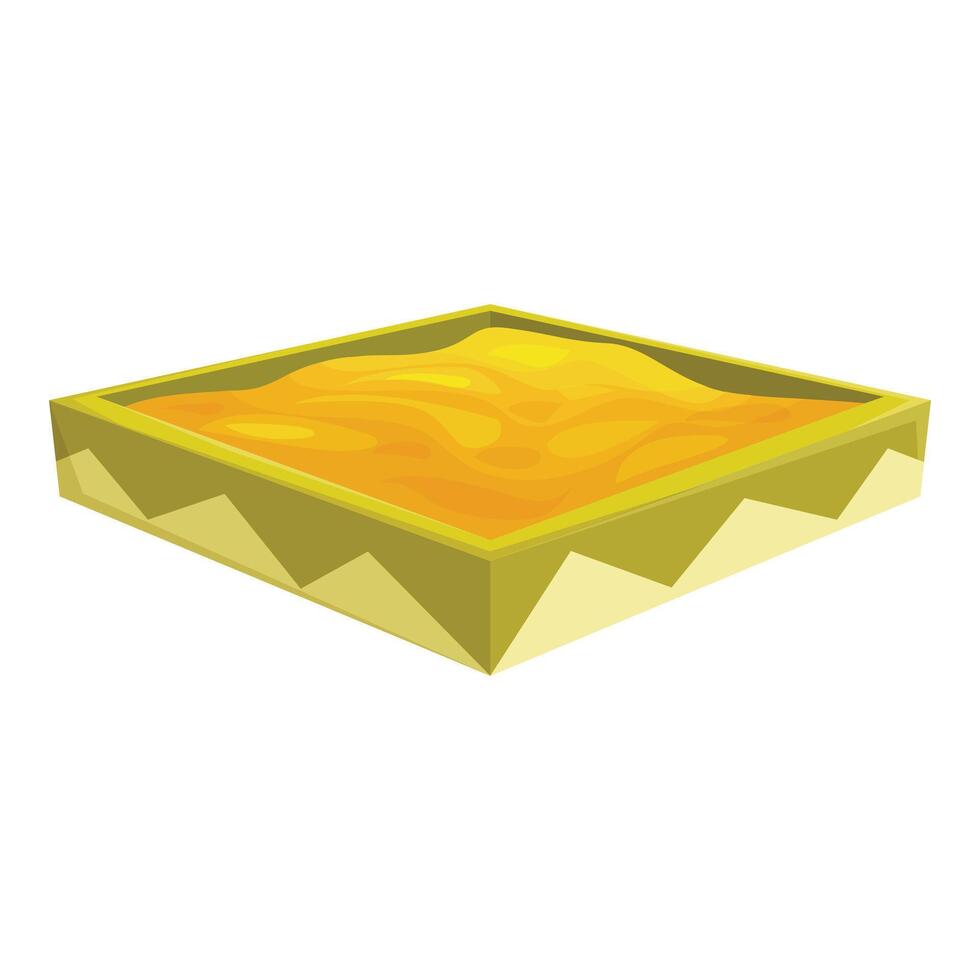 Empty sandbox full of sand on white background vector