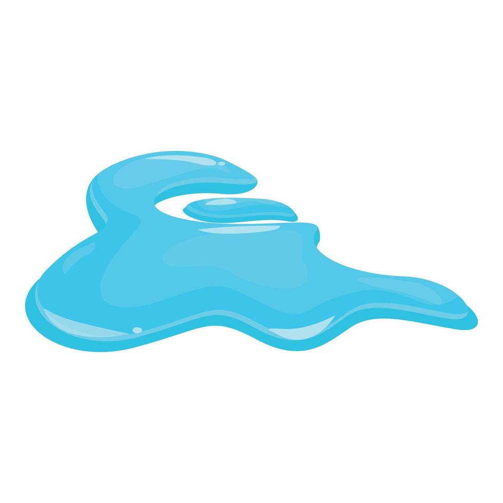 Cartoon blue liquid puddle flowing and spreading vector