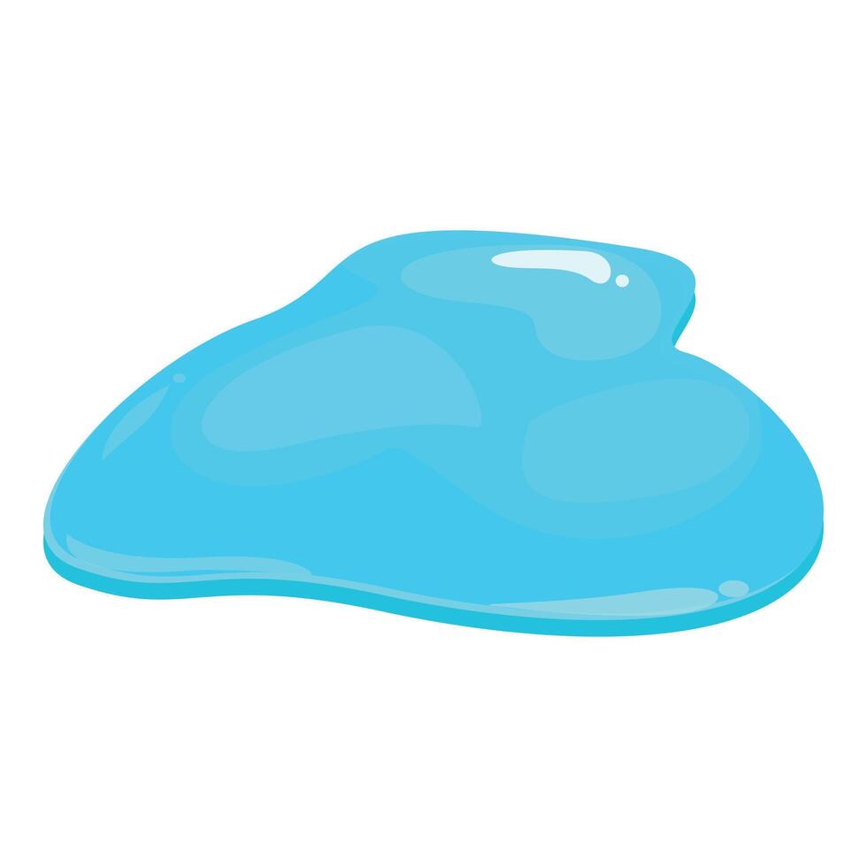 Blue liquid puddle flowing on white background vector