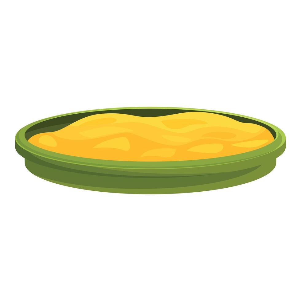 Green sandbox filled with sand for children playing vector