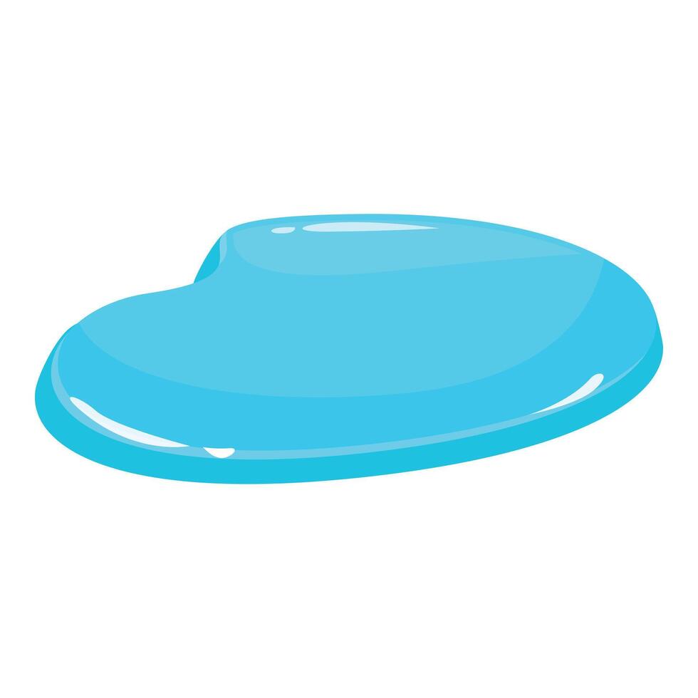 Blue liquid puddle forming a heart shape on white background vector