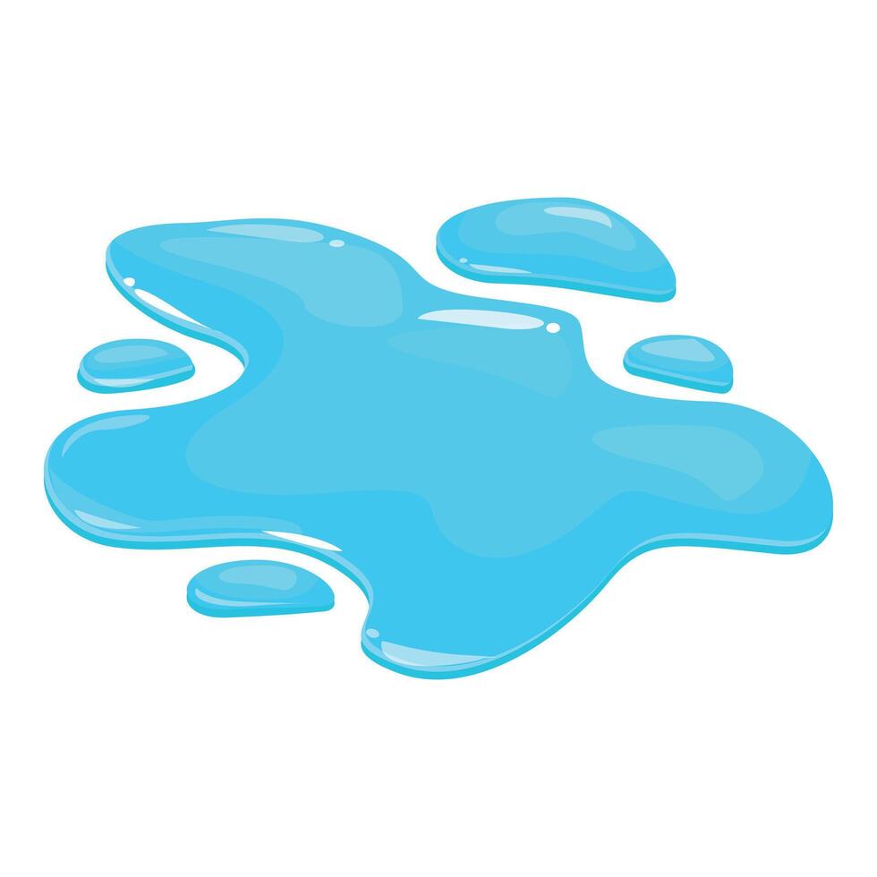 Blue water puddle spilling on the ground vector