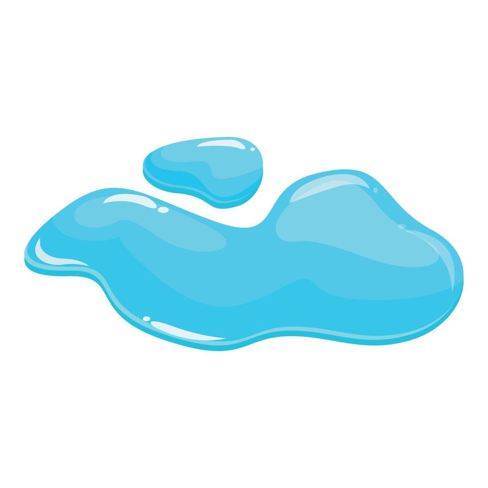 Blue liquid puddle dripping spreading cartoon vector