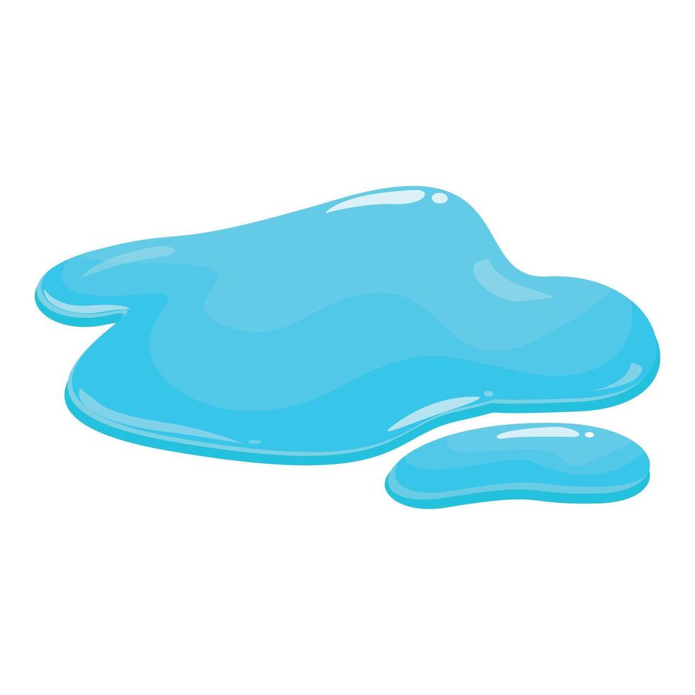 Blue liquid spilling and forming a puddle vector