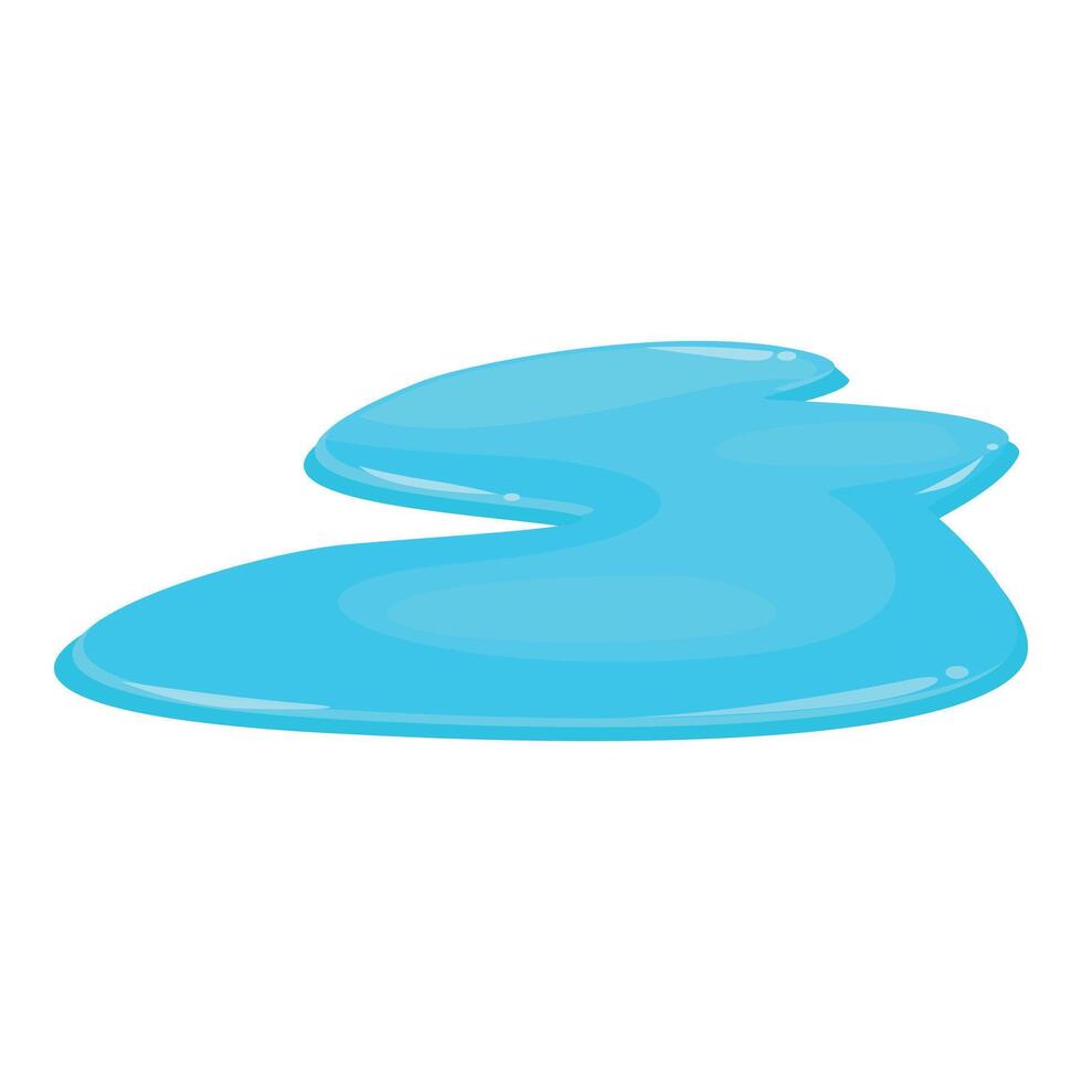 Blue liquid puddle spilling on the ground vector