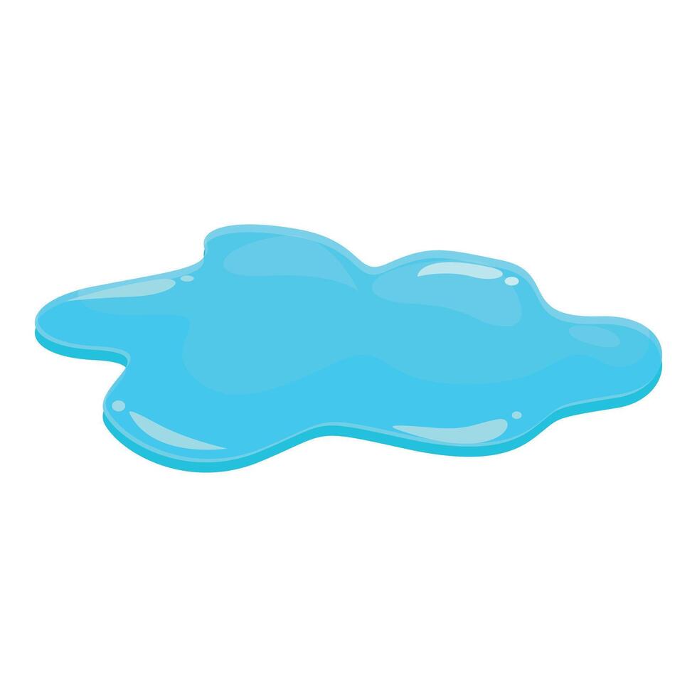 Blue liquid puddle splashing on the ground illustration vector
