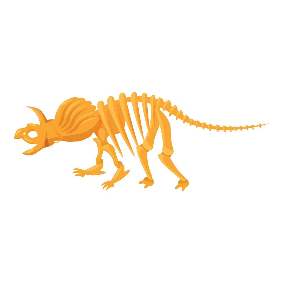 Triceratops skeleton posing in museum of paleontology vector