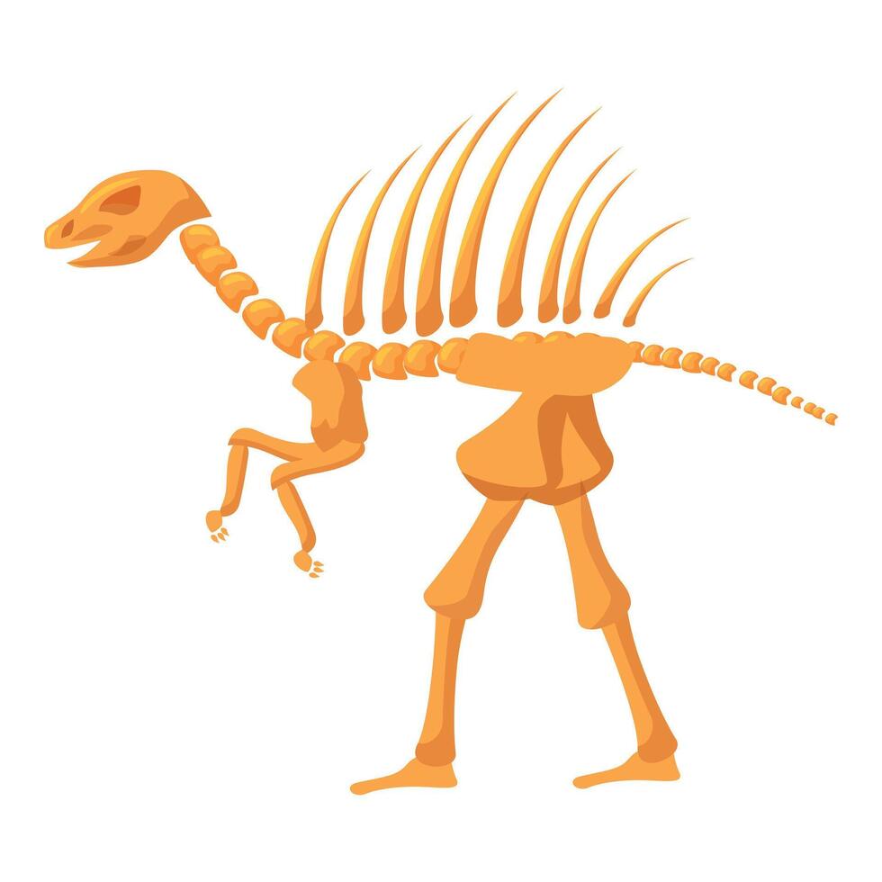 Spinosaurus skeleton walking on two legs vector