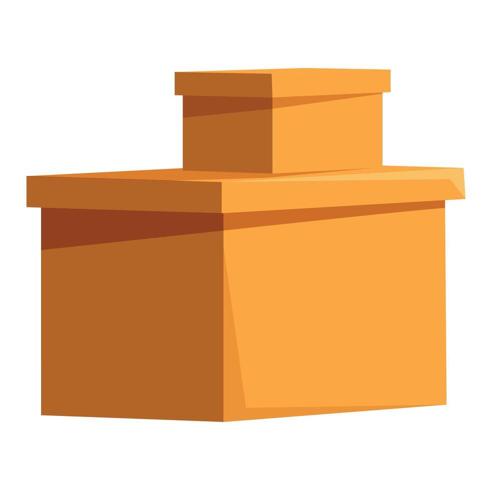 Two closed cardboard boxes stacked for storage or moving vector