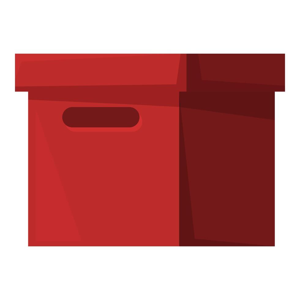 Red cardboard box standing on surface vector