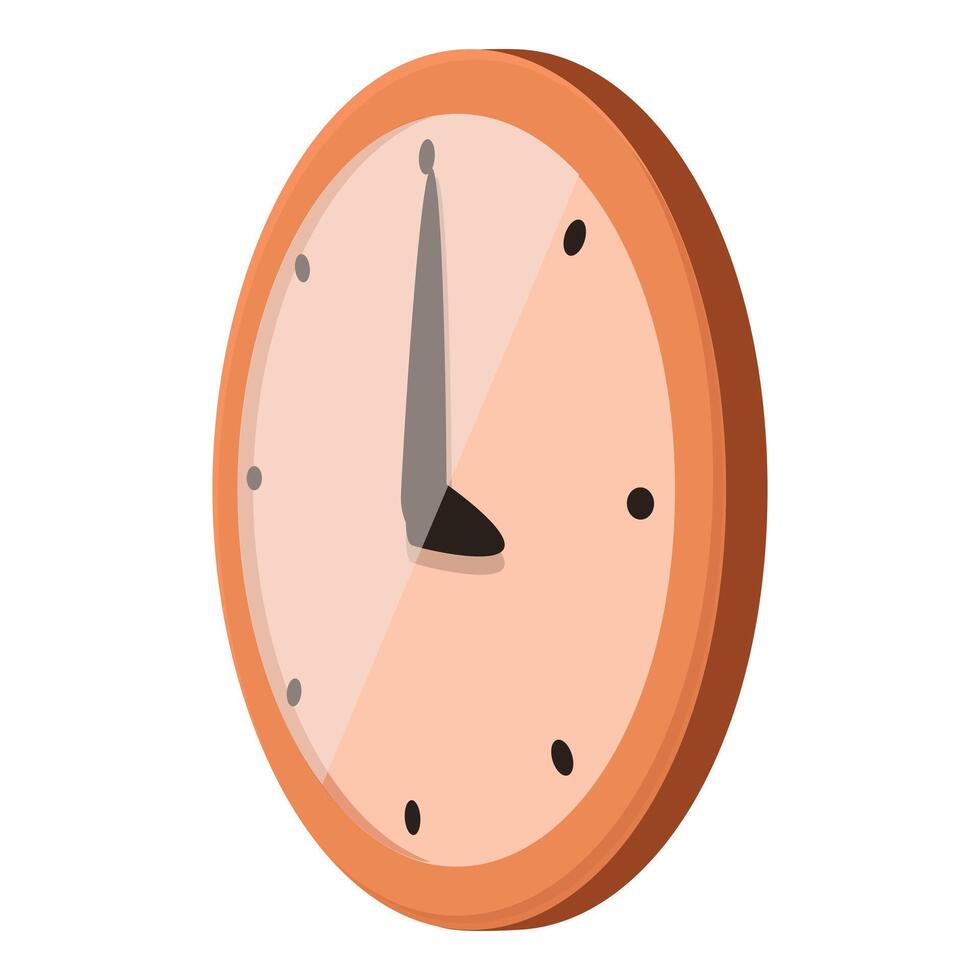 Round clock showing half past one isolated on white background vector