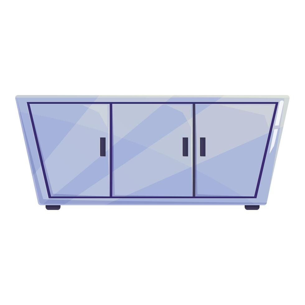 Modern cupboard with three doors standing on the floor vector