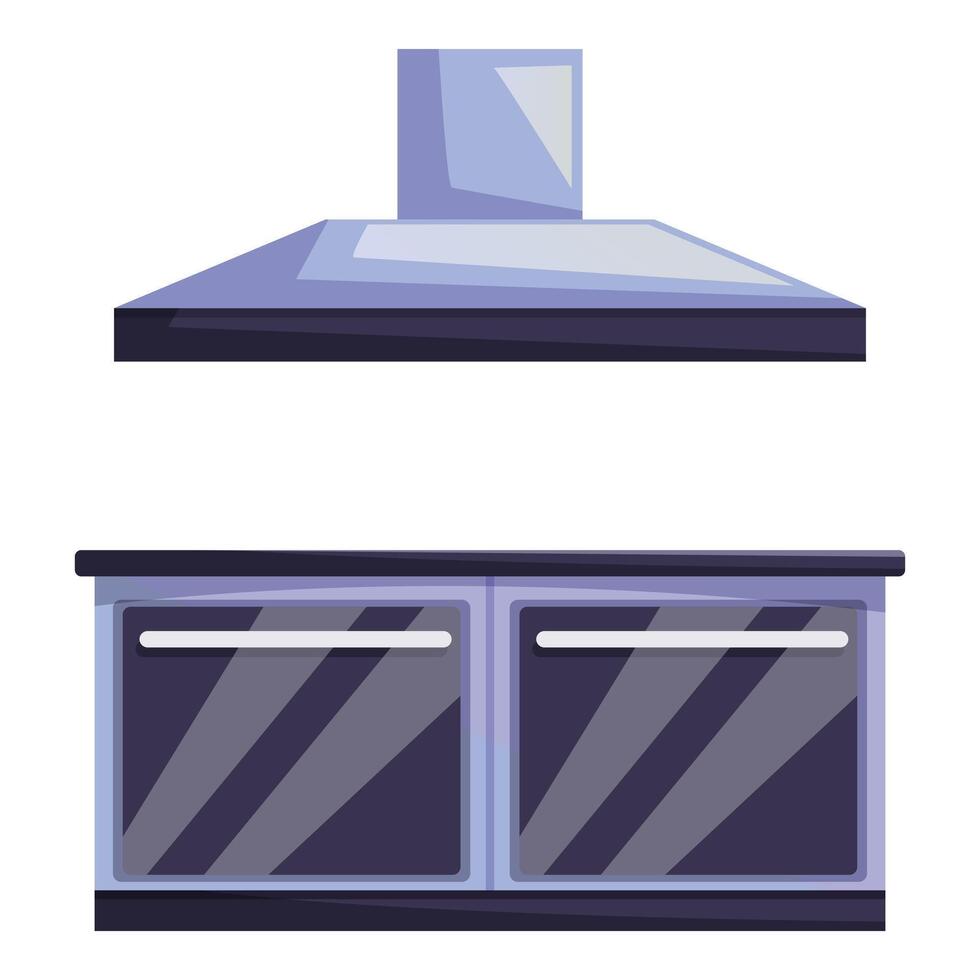Modern kitchen extractor hood over empty stove top being ready for cooking delicious food vector