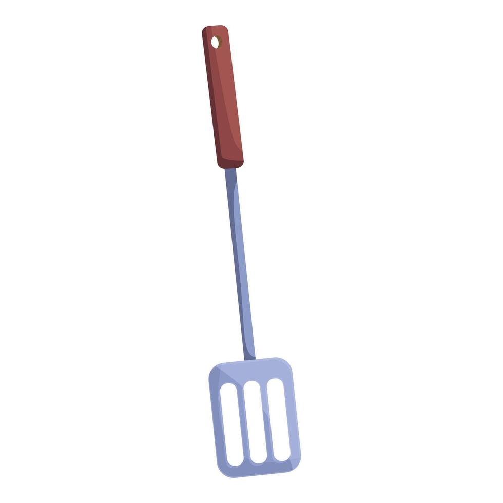 metal cocina espátula con de madera encargarse de para Cocinando vector