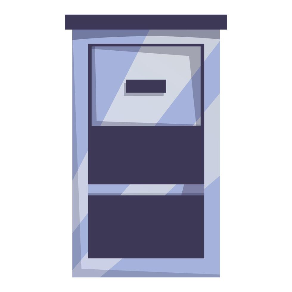 Tall office filing cabinet standing for storing documents vector