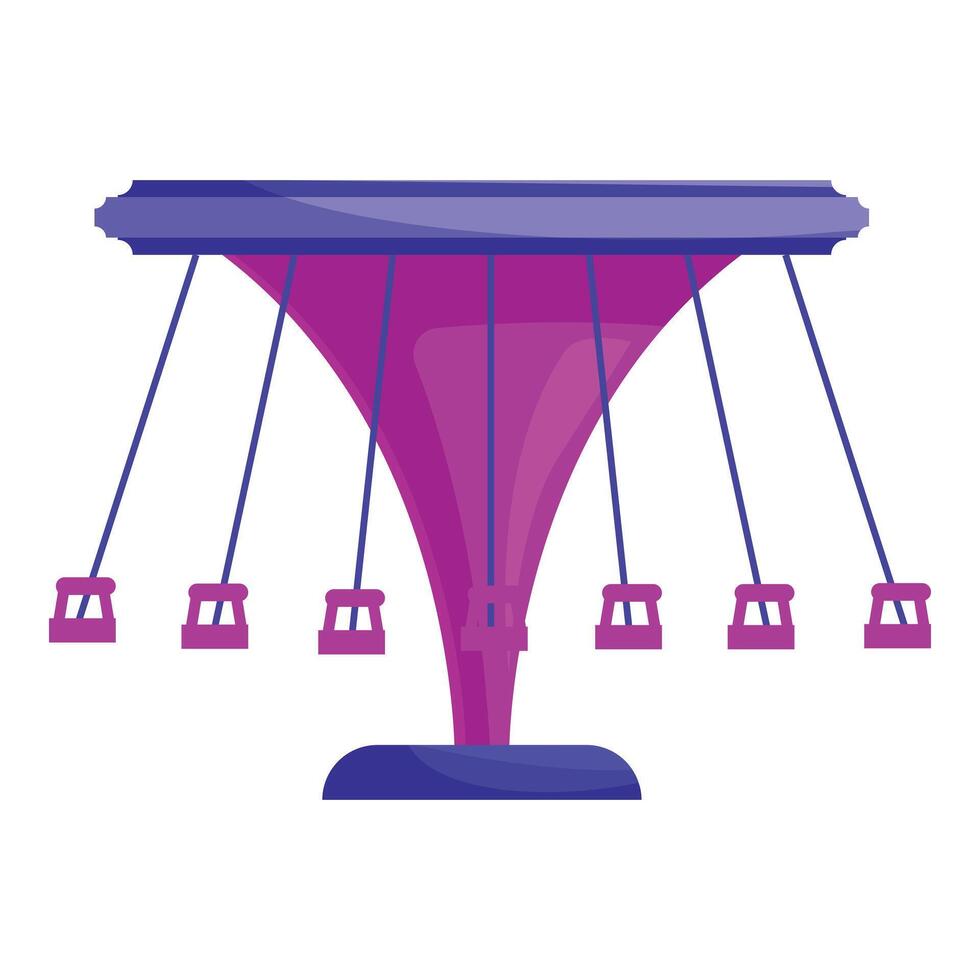 Empty swing ride standing still in amusement park vector
