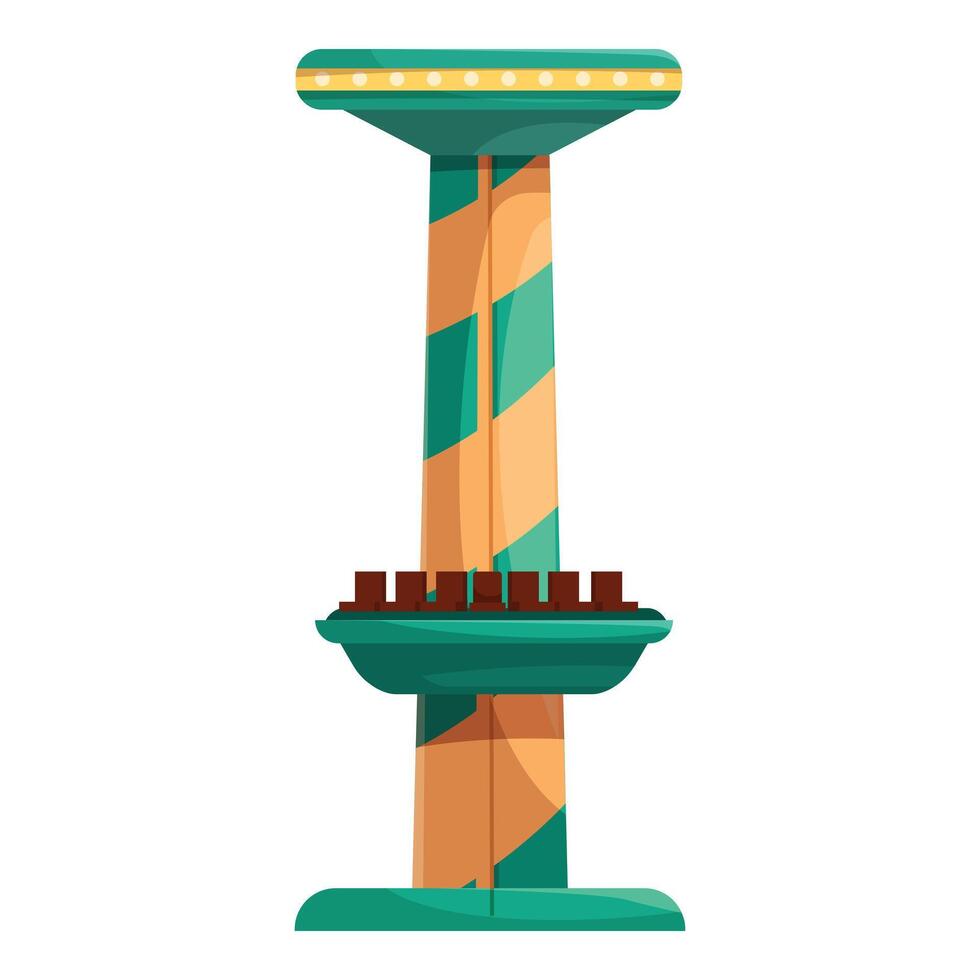 Drop tower ride standing tall and waiting for passengers vector