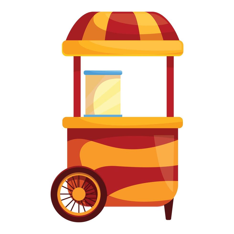 Mobile food stand offering freshly made popcorn vector