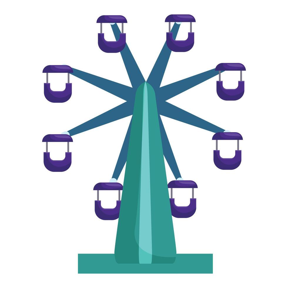 Ferris wheel rotating at the amusement park on summer day vector