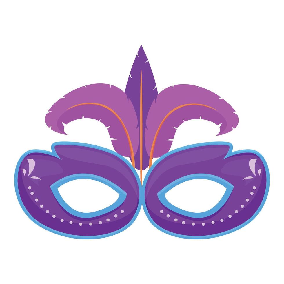 Purple mardi gras mask with feathers is celebrating carnival vector