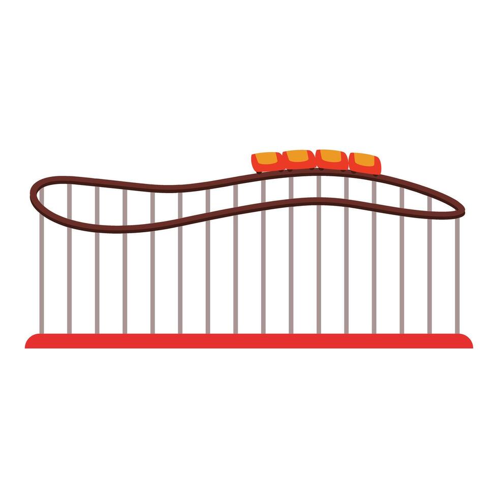 Roller coaster going up on tracks in amusement park vector