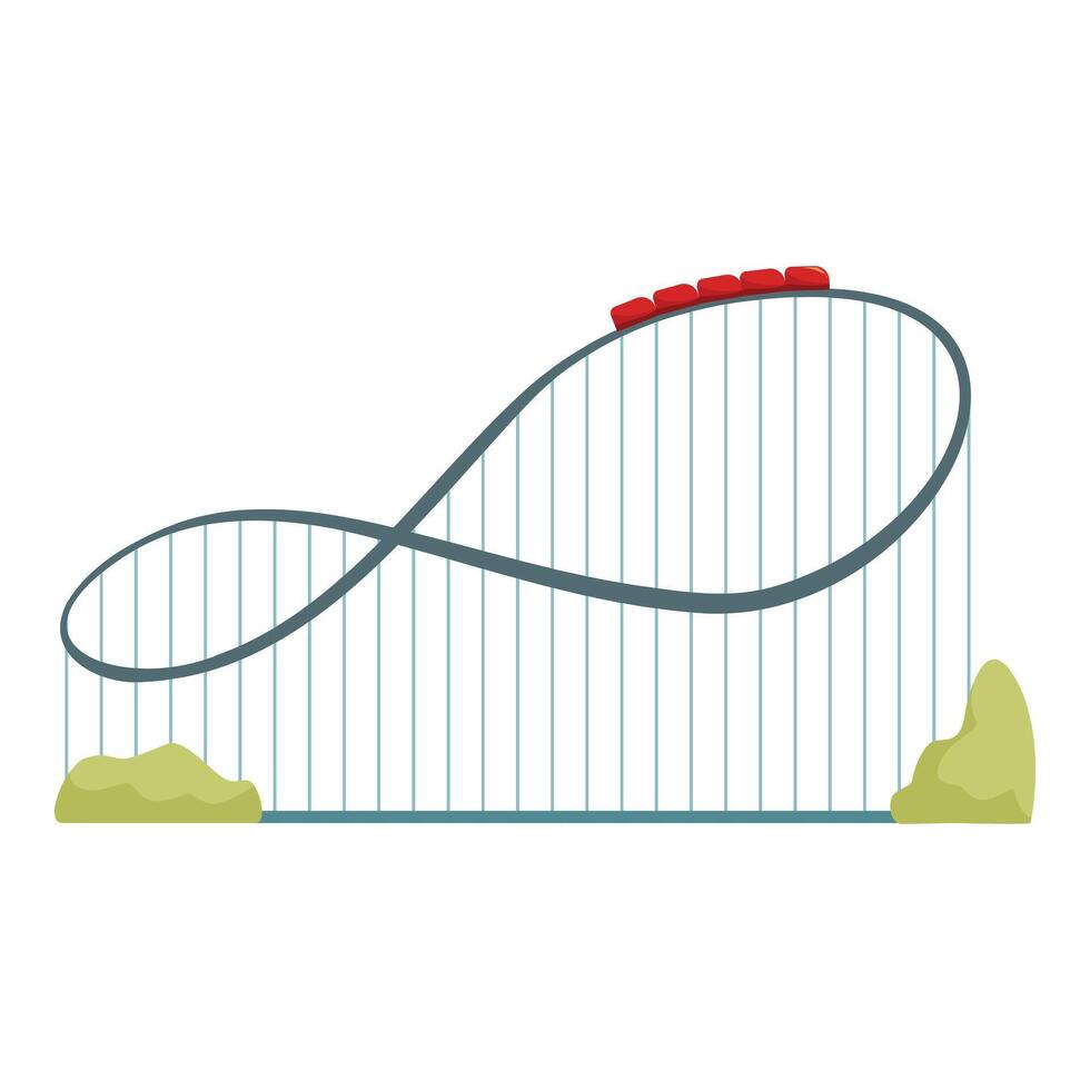 Roller coaster looping and making people scream in amusement park vector