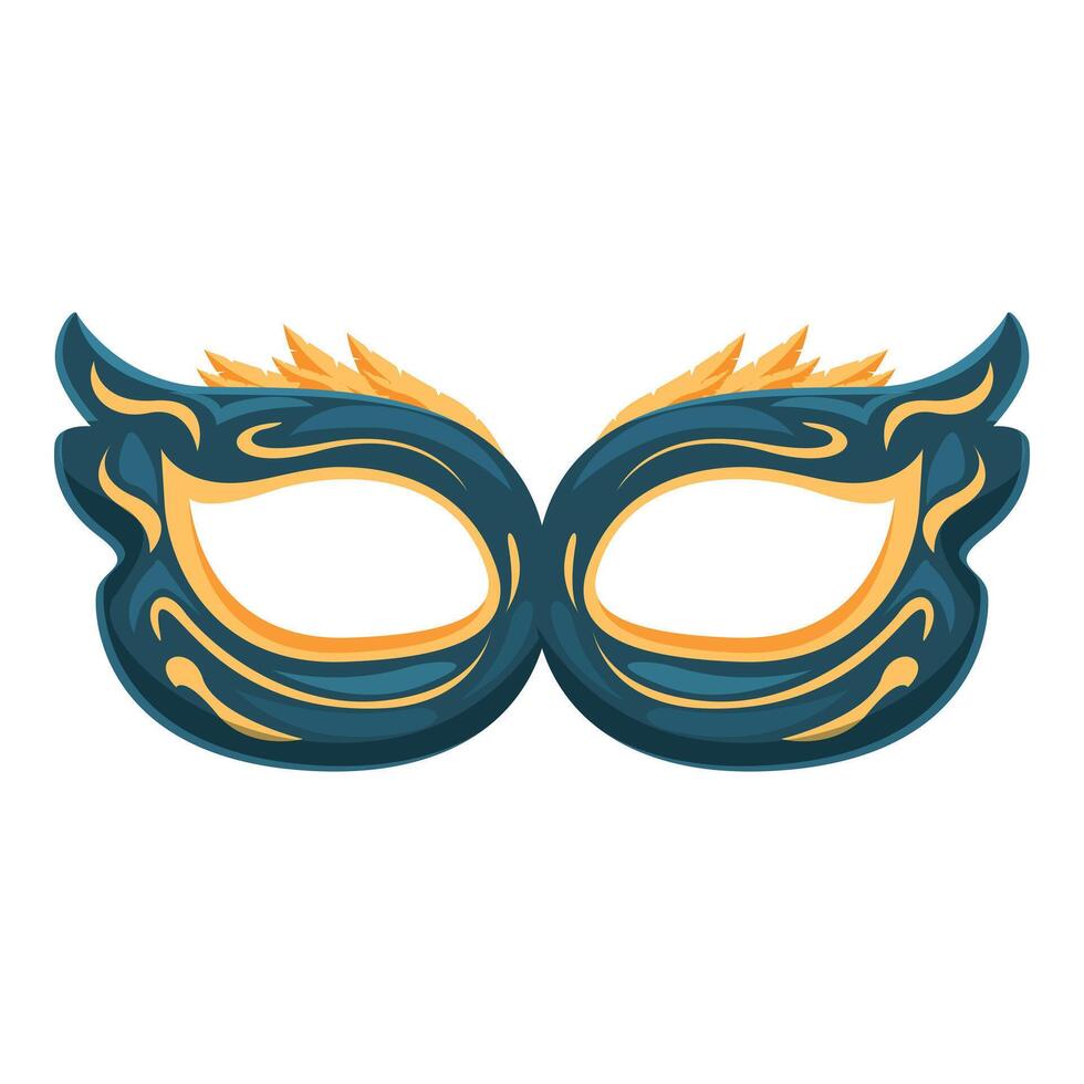 Blue and gold carnival mask with feathers is perfect for mardi gras vector