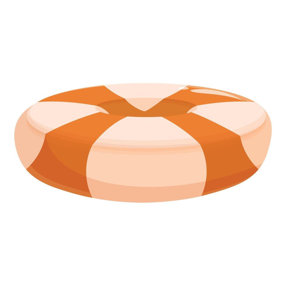 Inflatable ring floating on water for swimming pool safety vector