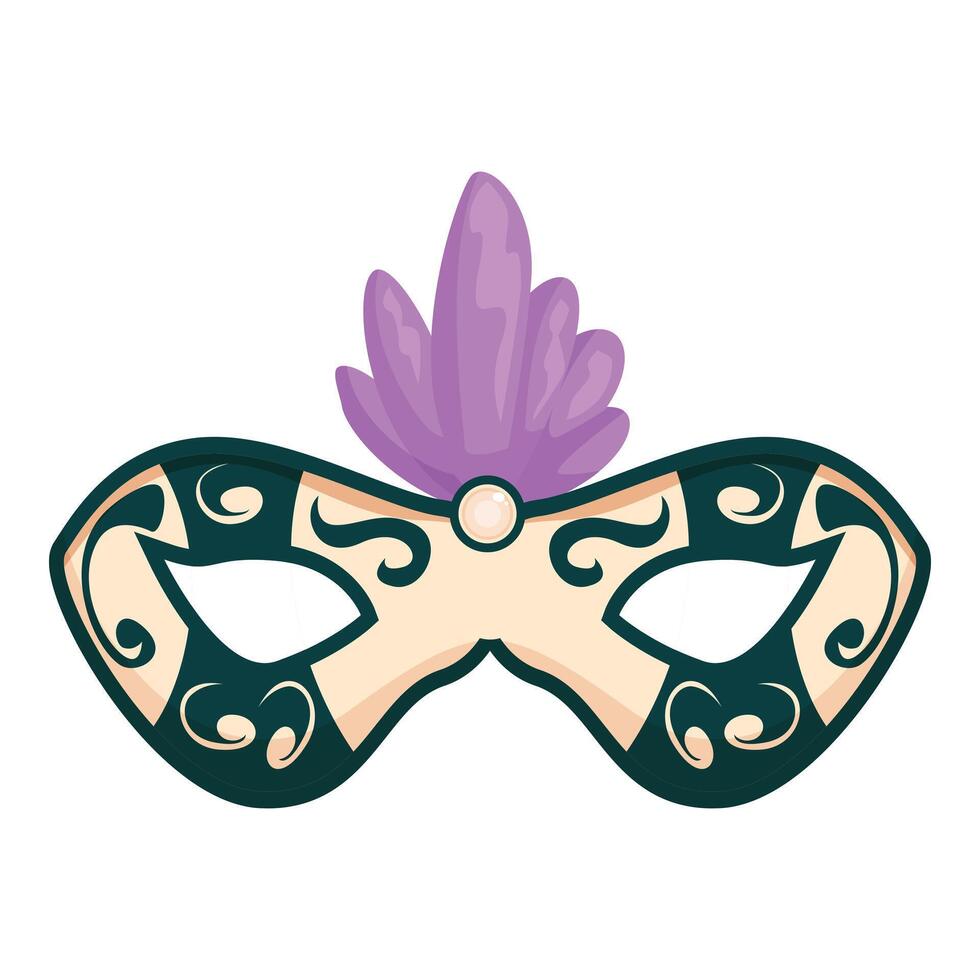 Elegant carnival mask with feathers and gem decoration is preparing for party celebration vector