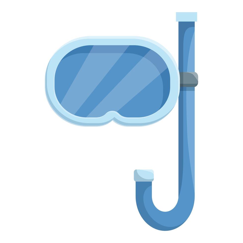 Blue diving mask with snorkel for exploring underwater world vector