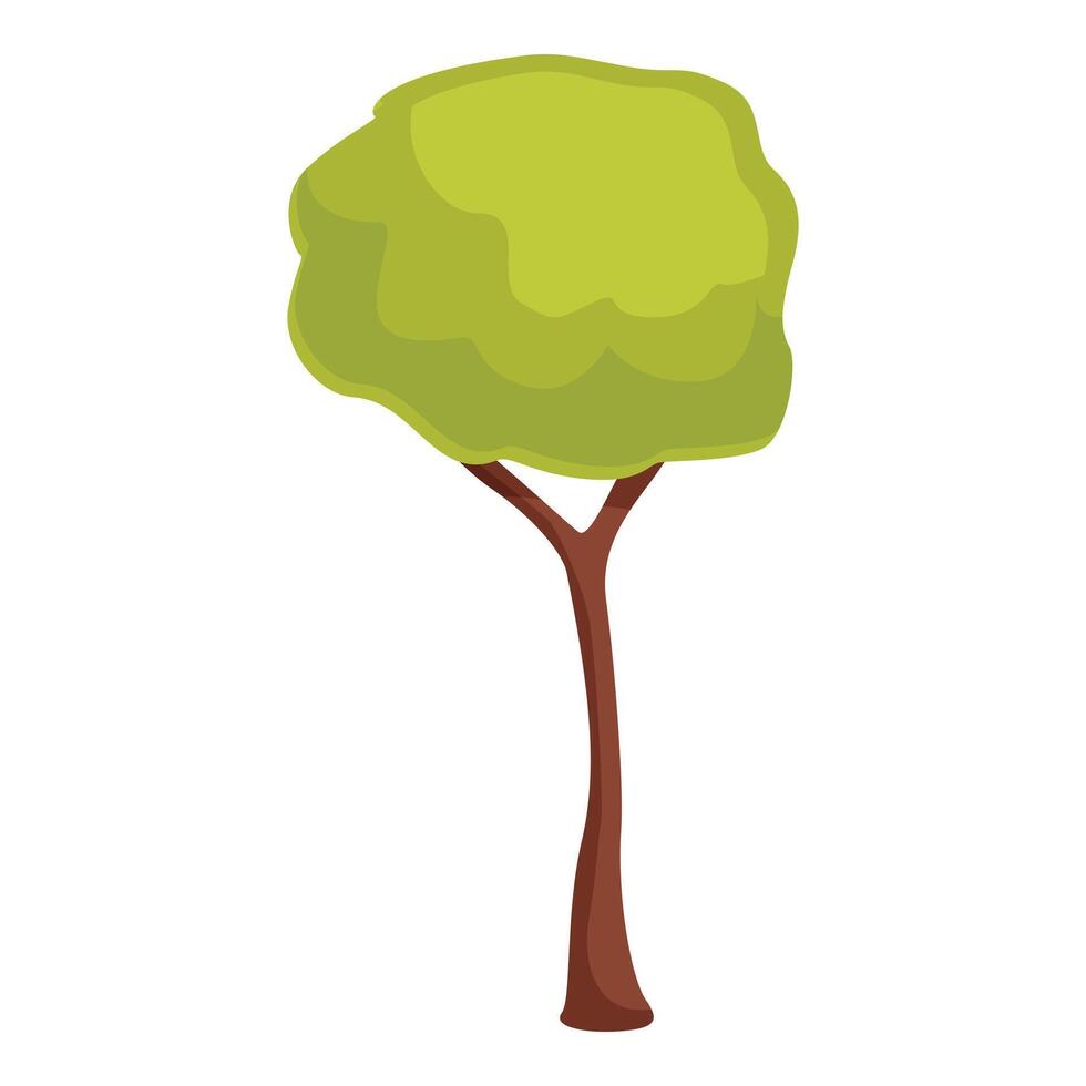 Green cartoon tree standing tall with lush crown vector
