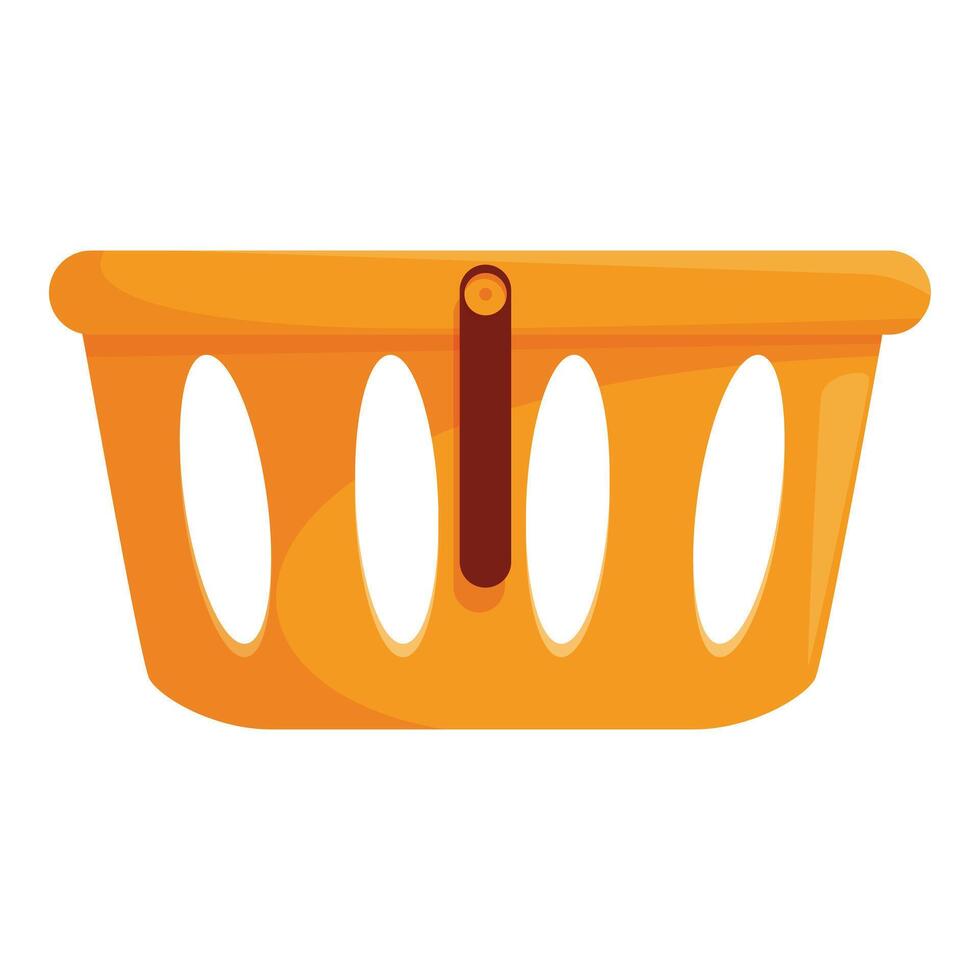Empty shopping basket standing with handle up for retail vector
