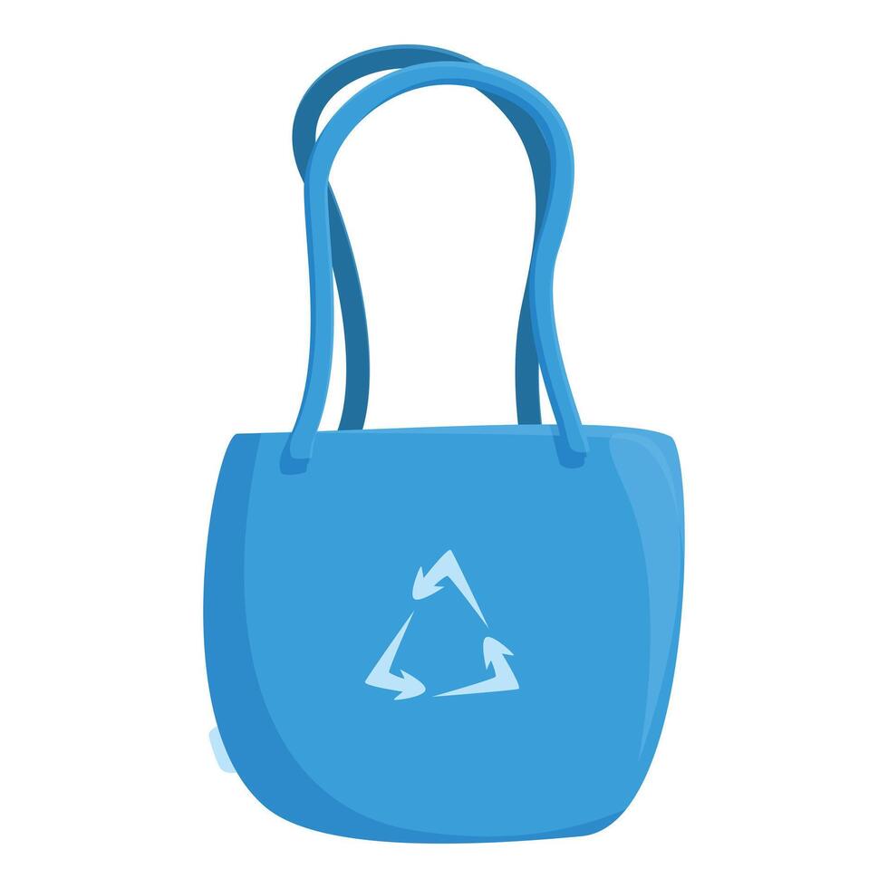 Blue reusable shopping bag promoting environmental sustainability vector
