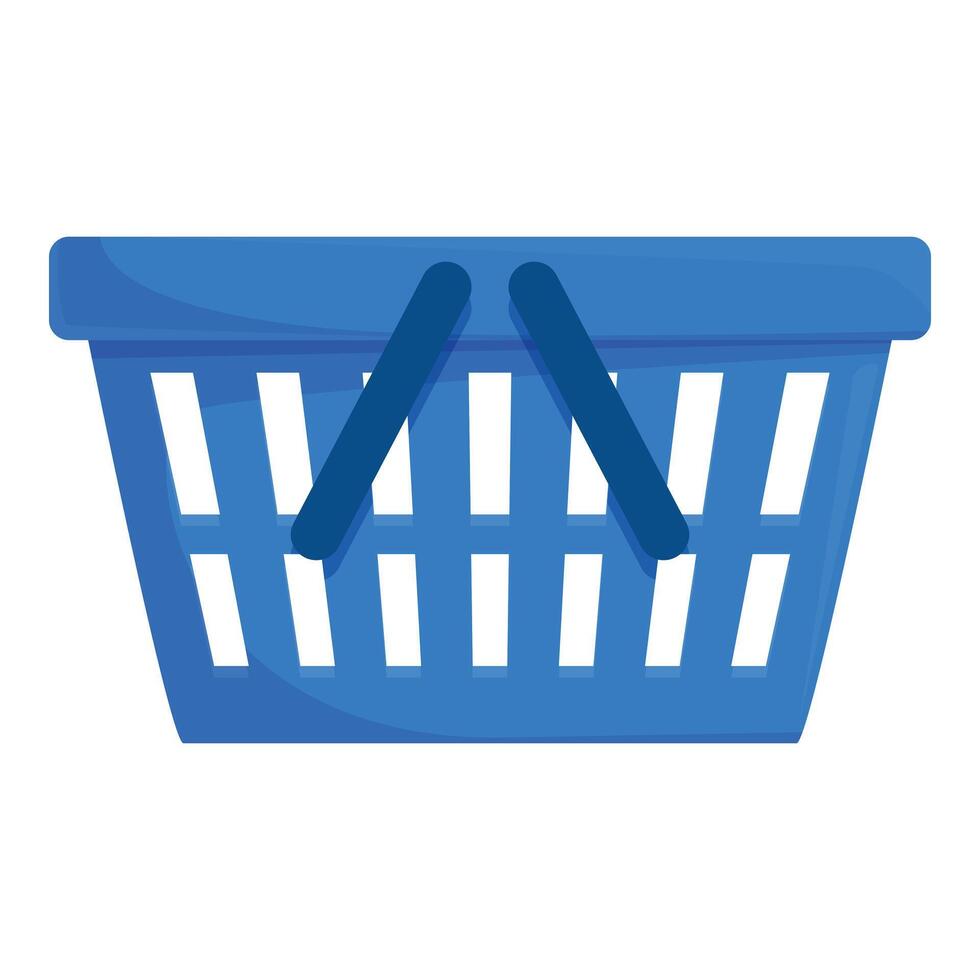 Blue empty shopping basket with handles waiting for groceries vector