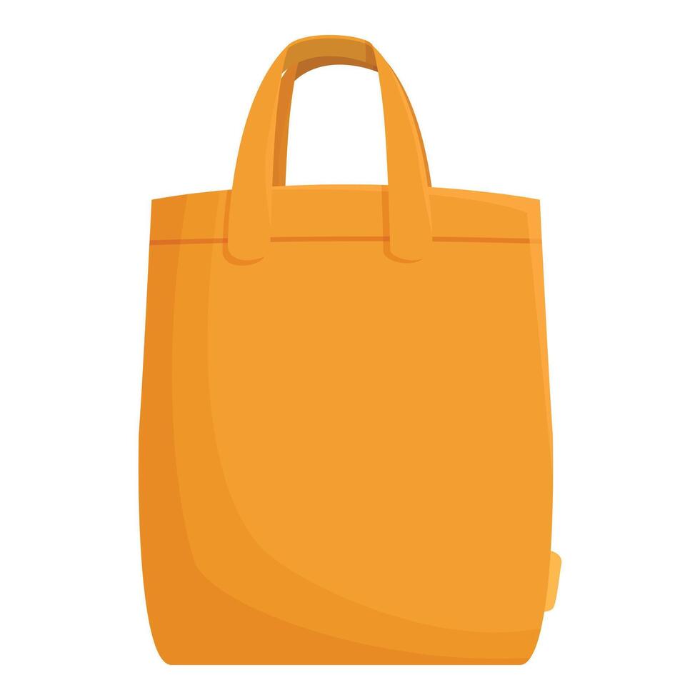 Empty orange reusable shopping bag standing up vector