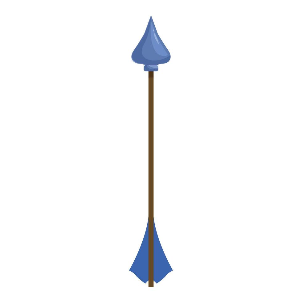 Ancient arrow pointing up with blue metal tip and tail vector