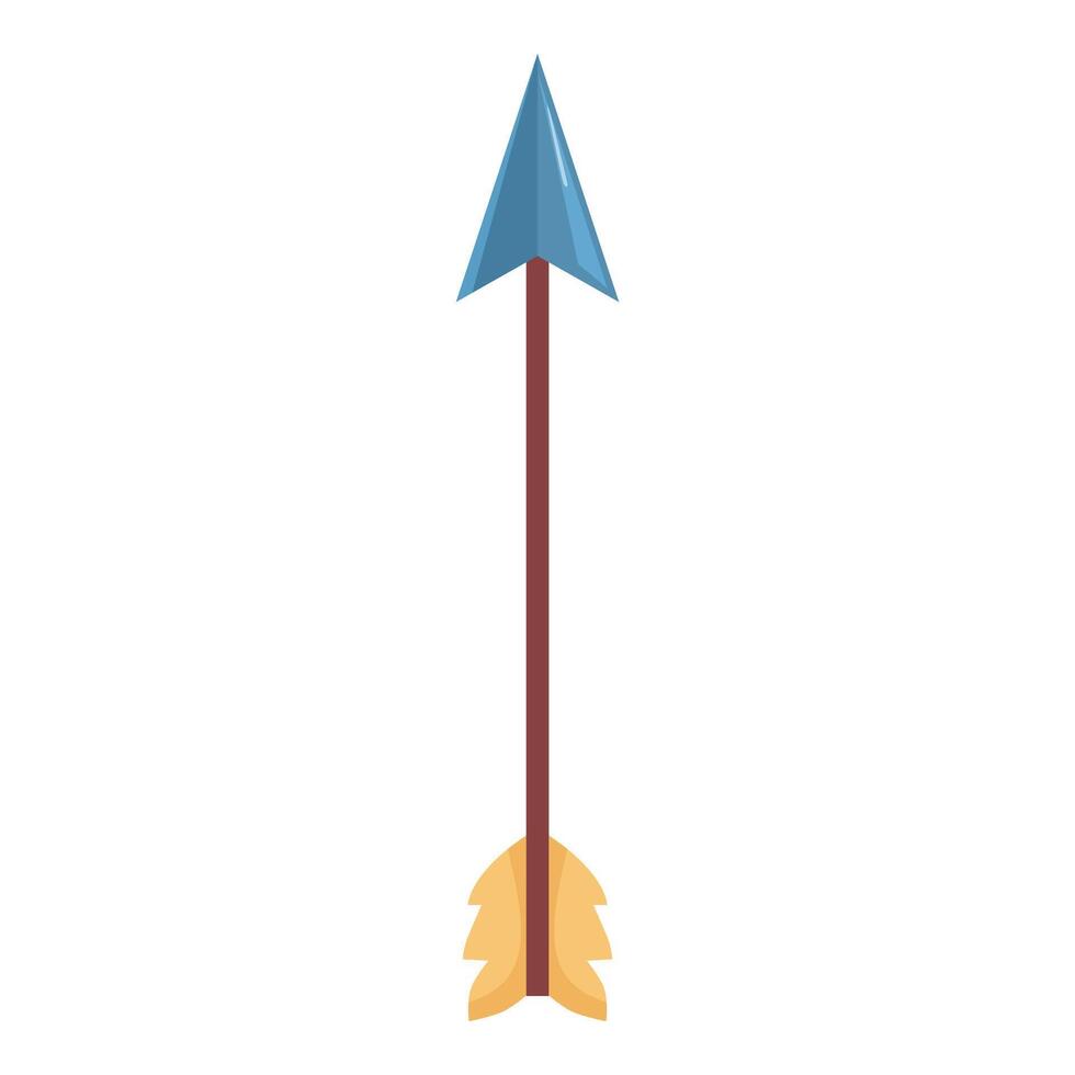 Blue hunting arrow pointing up with yellow feathers vector