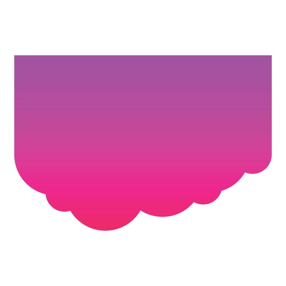 Pink and purple gradient background with cloud shape bottom border vector