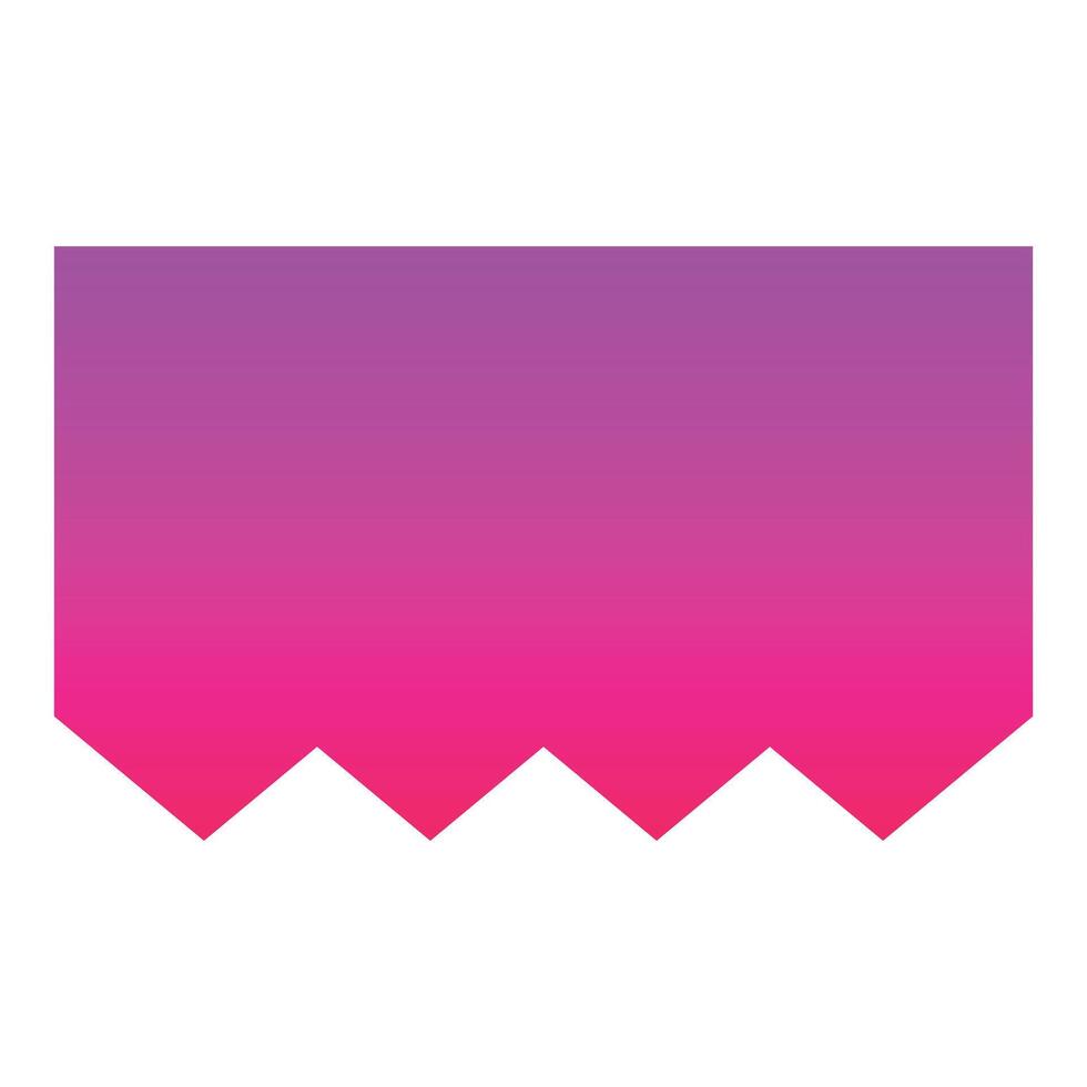 Simple banner shape with a pink and purple gradient vector