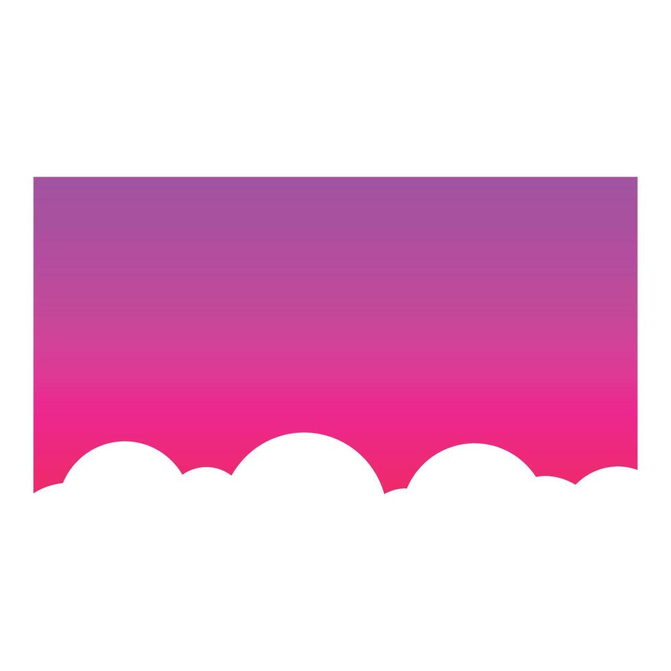 White fluffy clouds over a pink and purple sky background vector