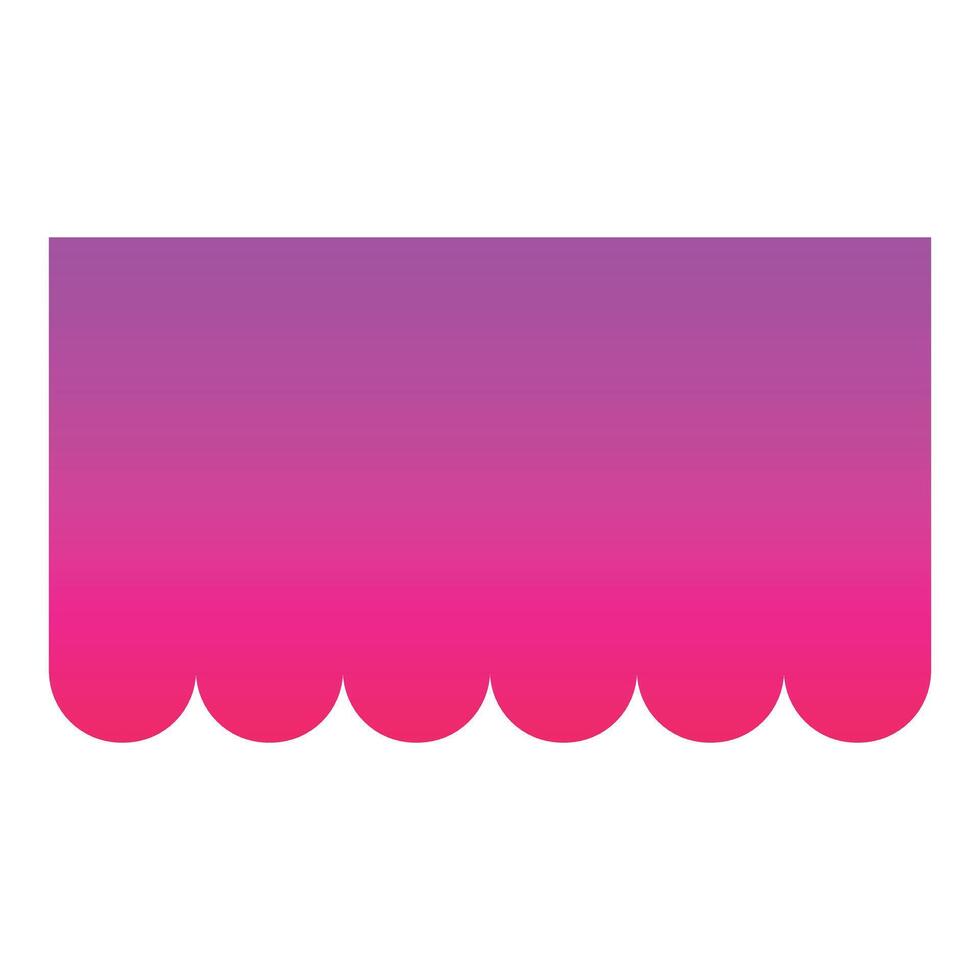 Pink and purple gradient background with scalloped bottom border vector