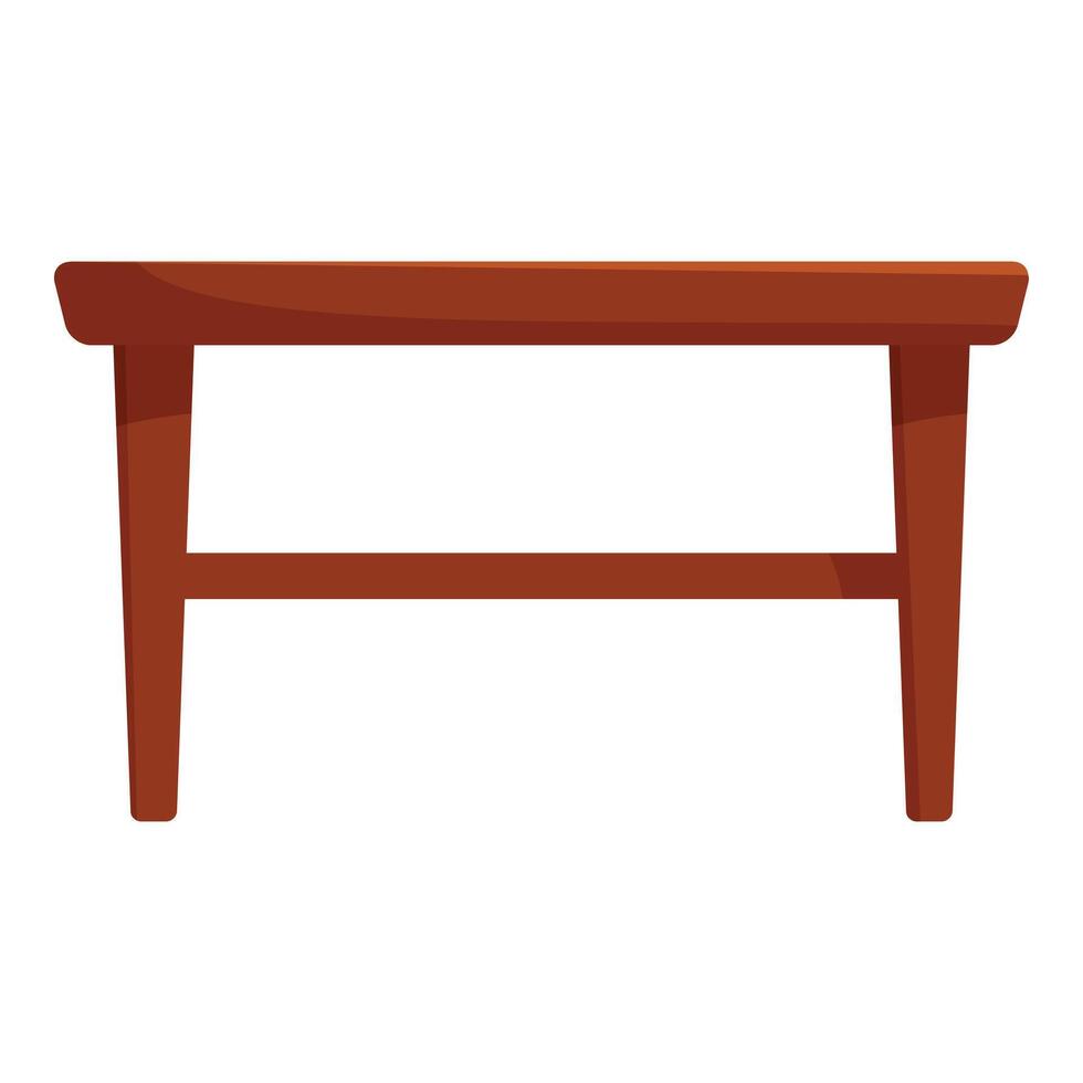 Wooden coffee table standing on four legs with shelf vector