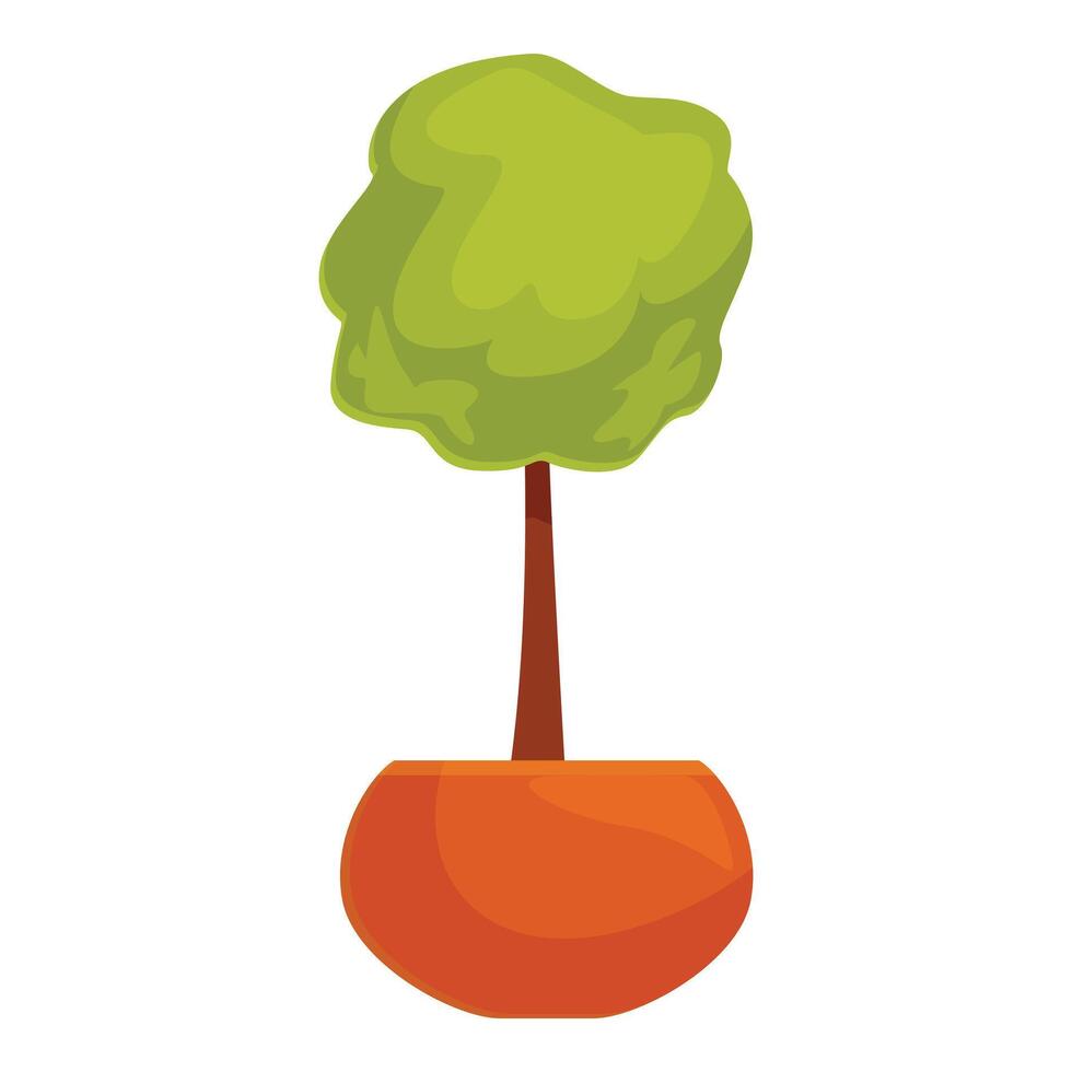 Small green tree growing in a pot for home decoration vector