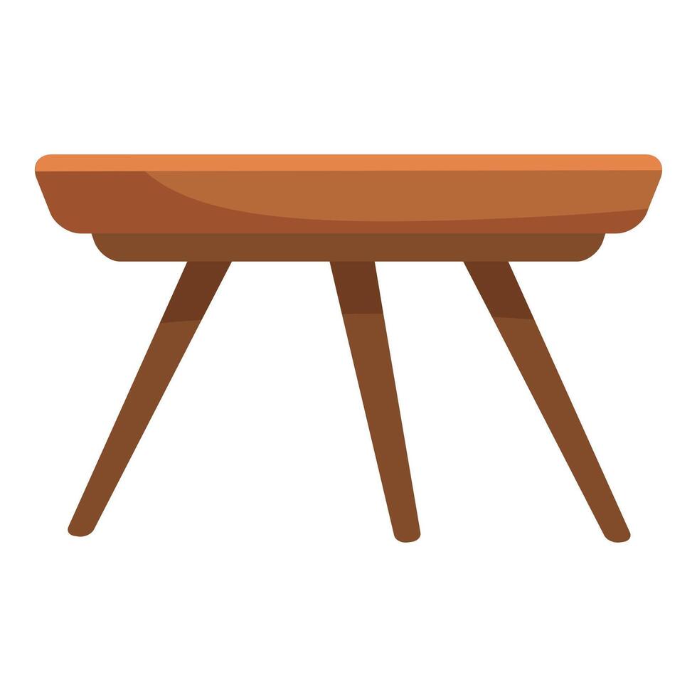 Simple wooden table standing on three legs illustration vector
