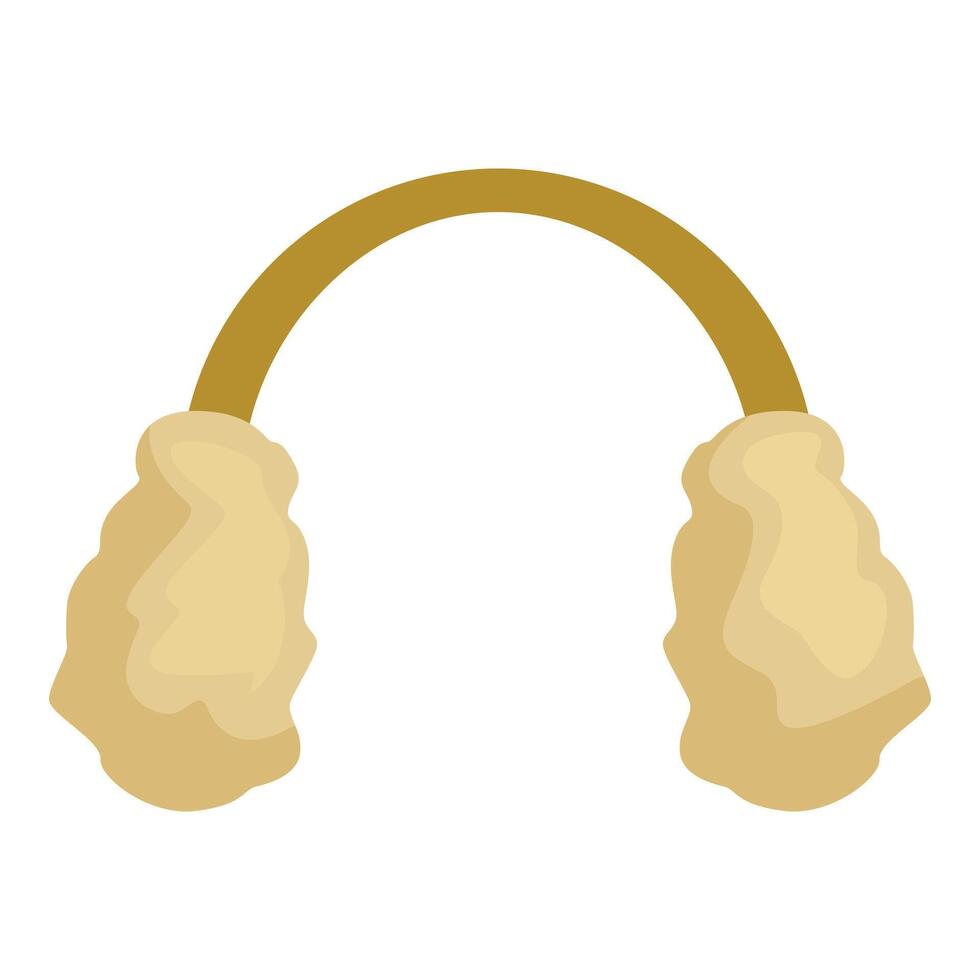 Winter earmuffs keeping ears warm during cold season vector