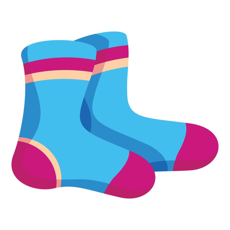 Blue striped socks lying on top of each other vector
