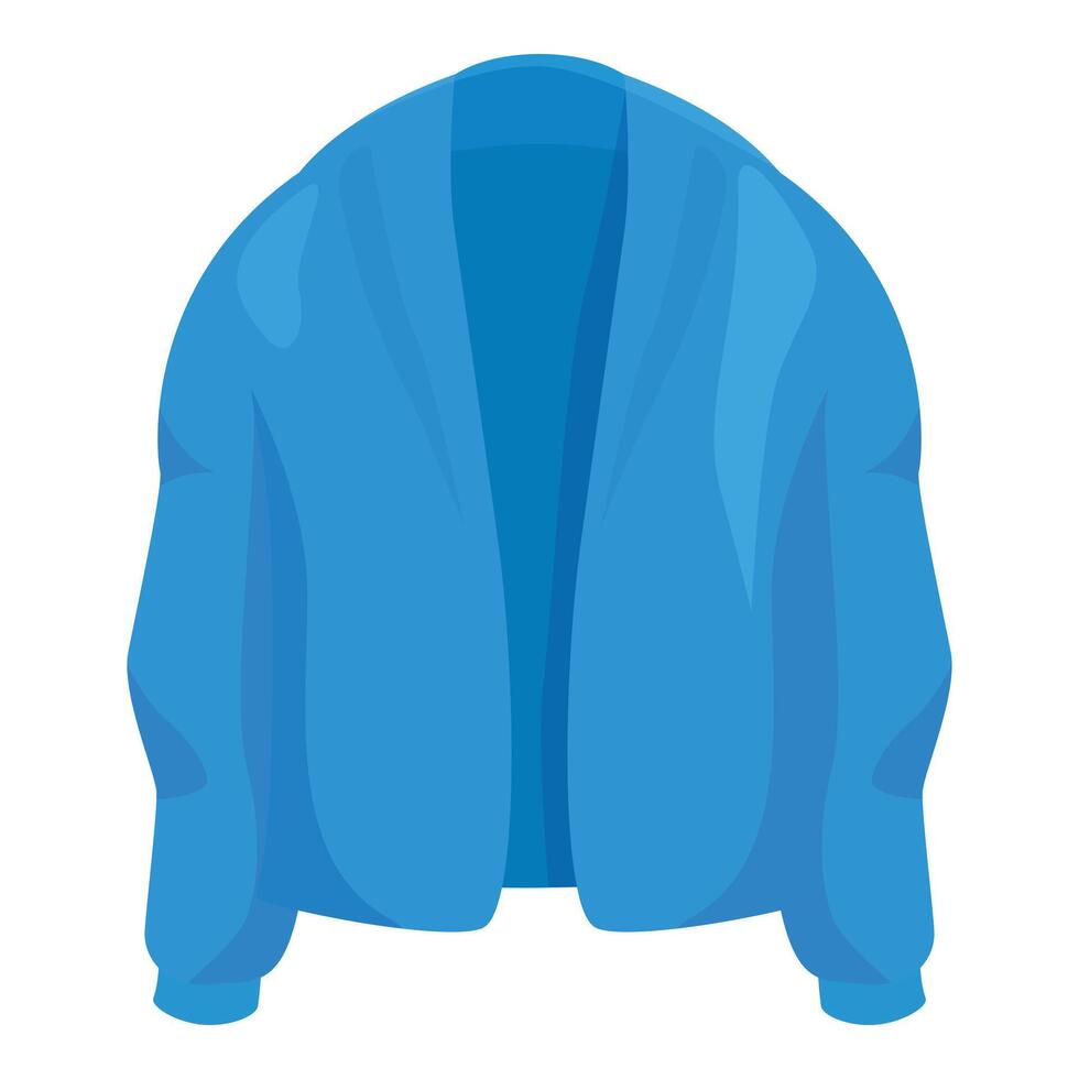 Blue jacket laying flat showing front view vector