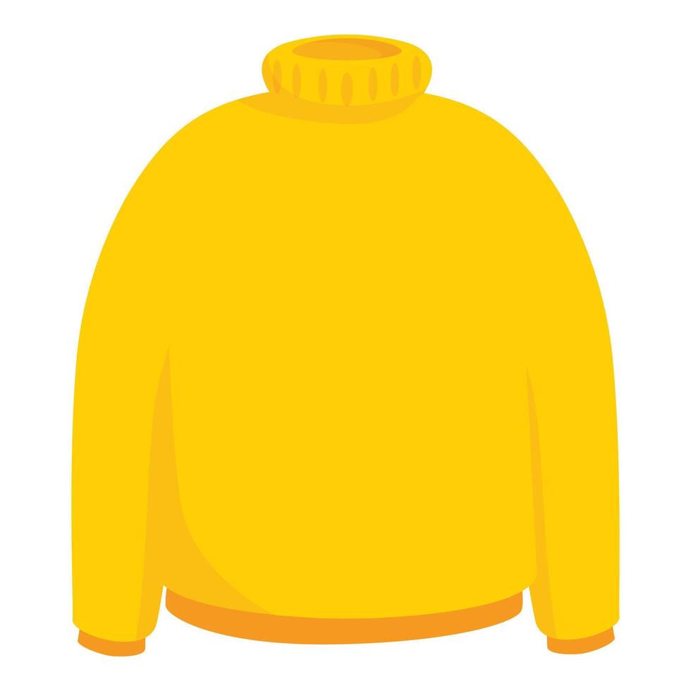 Yellow long sleeve turtleneck sweater providing warmth vector