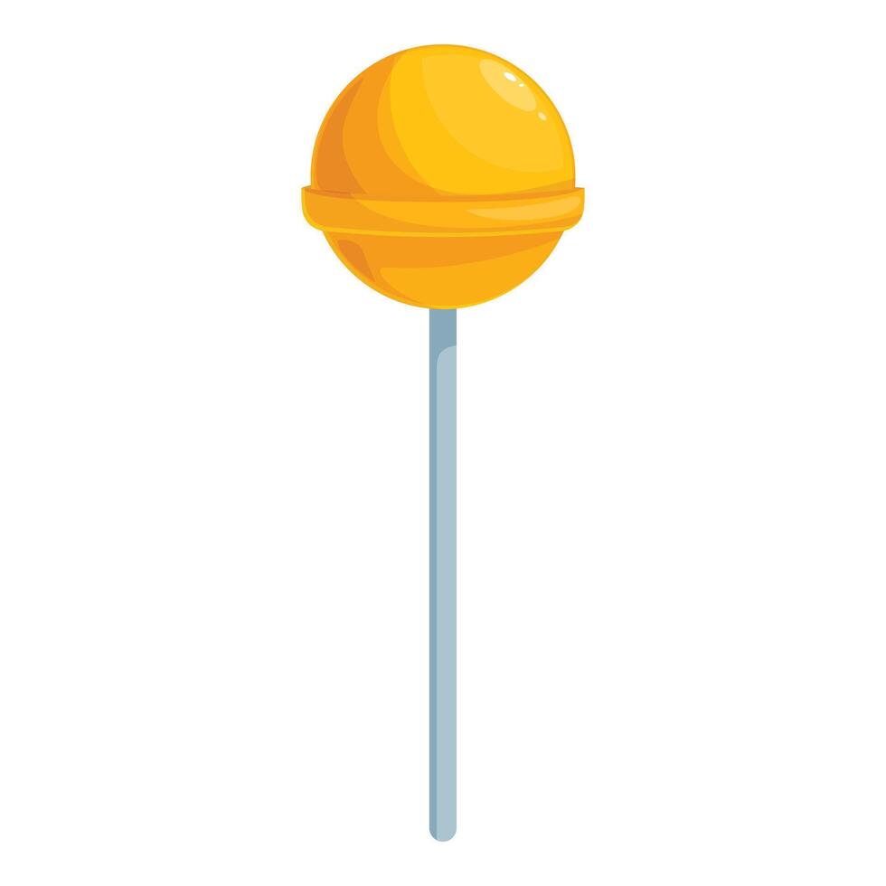 Round yellow lollipop standing on a stick vector